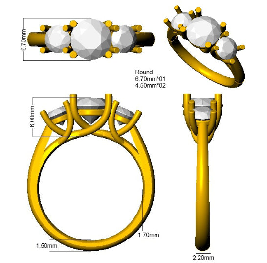SR4722 — Ring - 18k Yellow Gold detail