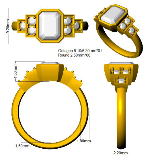 SR4725 — Ring - 9k Yellow Gold detail