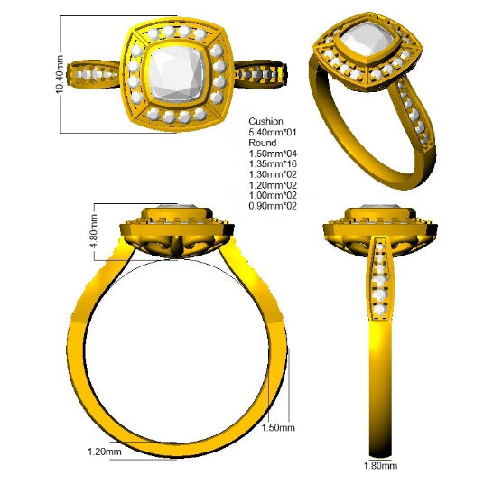 SR4741 — Ring - 9k Yellow Gold detail