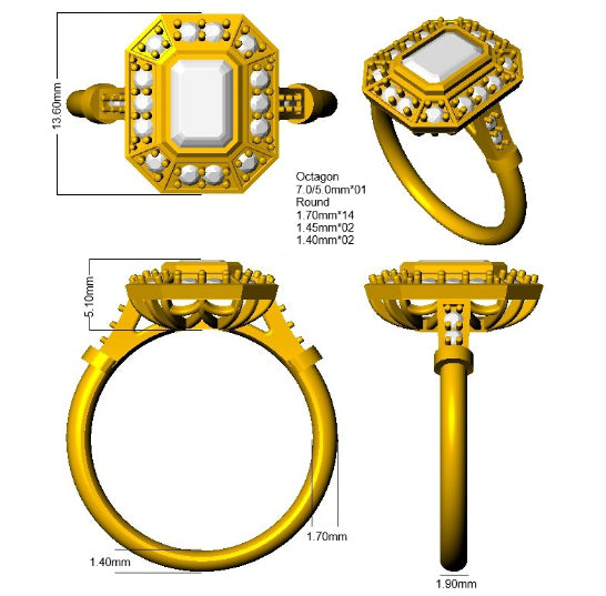 SR4746 — Ring - 9k Yellow Gold detail