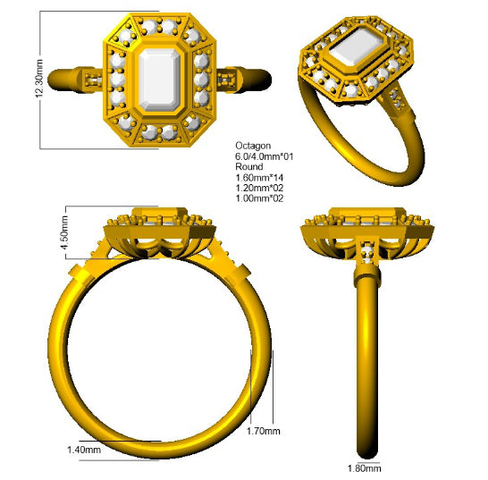 SR4747 — Ring - 9k Yellow Gold detail