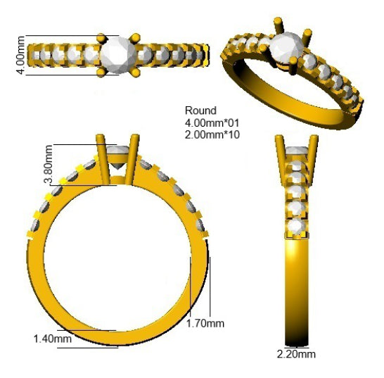 XYR7067 — Ring - 9k Yellow Gold detail