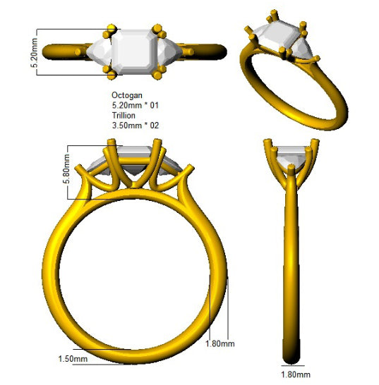 SR477 — Ring - 9k Yellow Gold detail