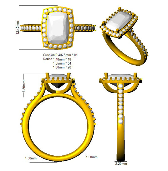 SR488 — Ring - 9k Yellow Gold detail