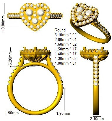 SR500 — Ring - 9k Yellow Gold detail