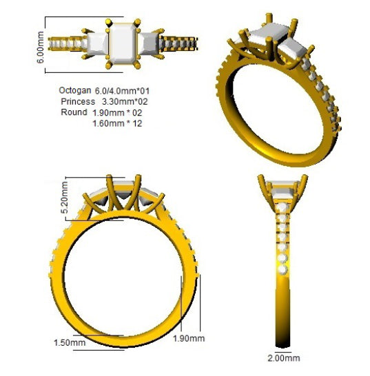 SR507 — Ring - 9k Yellow Gold detail