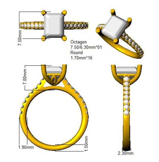 SR513 — Ring - 9k Yellow Gold detail