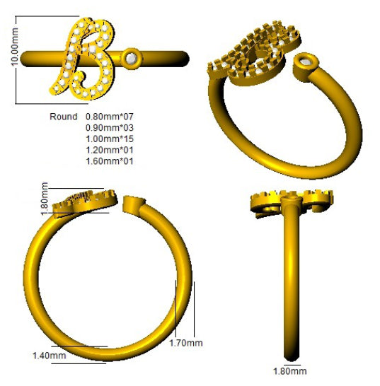 SR52-B — Ring - 9k Yellow Gold detail