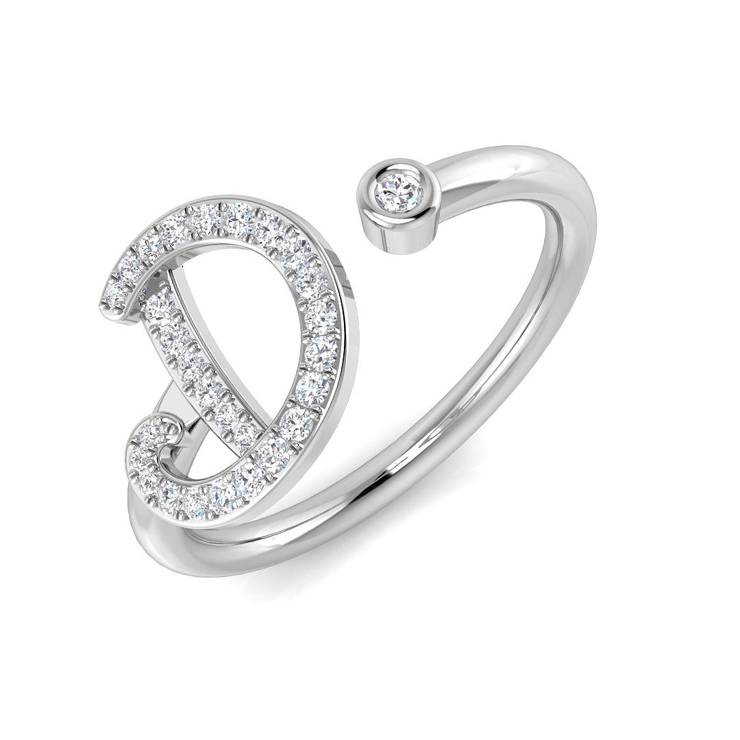SR52-D — Ring - 9k White Gold