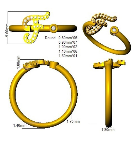 SR52-F — Ring - 9k Yellow Gold detail