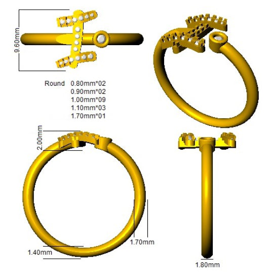 SR52-I — Ring - 9k Yellow Gold detail
