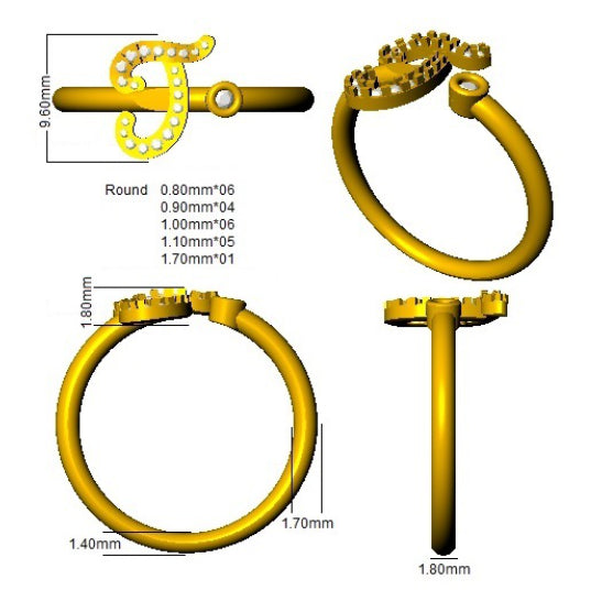 SR52-J — Ring - 9k Yellow Gold detail