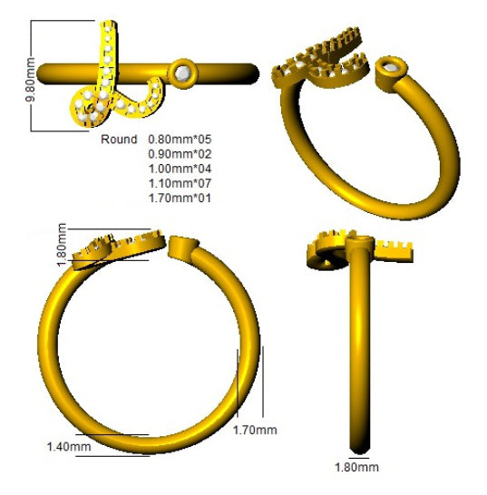 SR52-L — Ring - 9k Yellow Gold detail