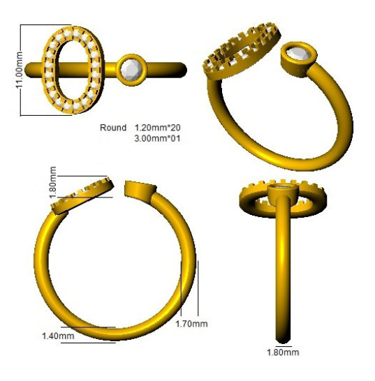 SR52-O — Ring - 9k Yellow Gold detail