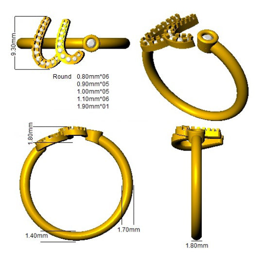SR52-U — Ring - 9k Yellow Gold detail