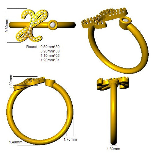 SR52-X — Ring - 9k Yellow Gold detail