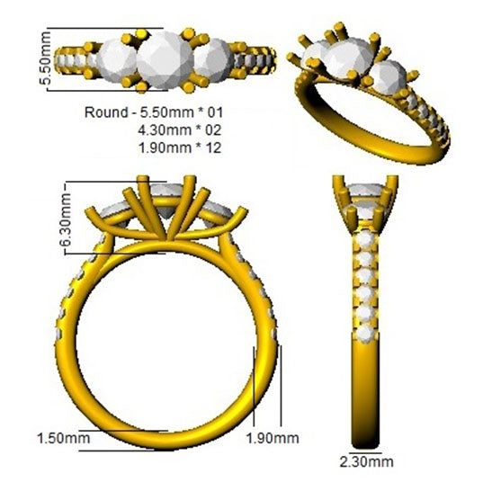 SR528 — Ring - 9k Yellow Gold detail