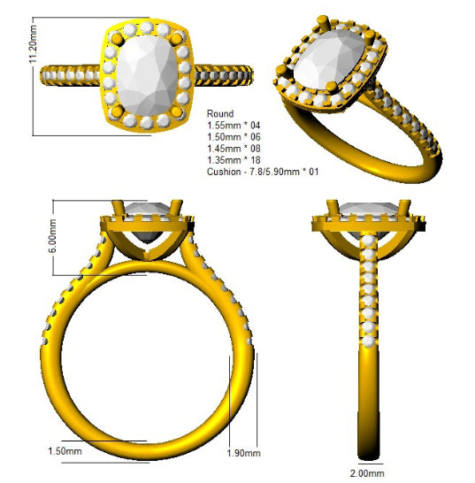 SR529 — Ring - 9k Yellow Gold detail