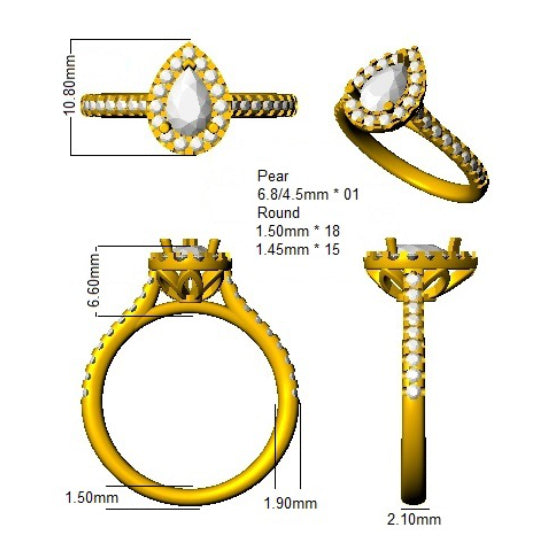 SR530 — Ring - Platinum Plat detail