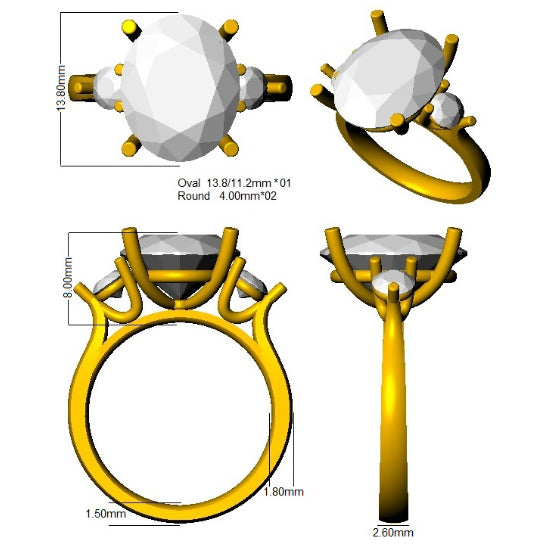 SR537 — Ring - 9k Yellow Gold detail