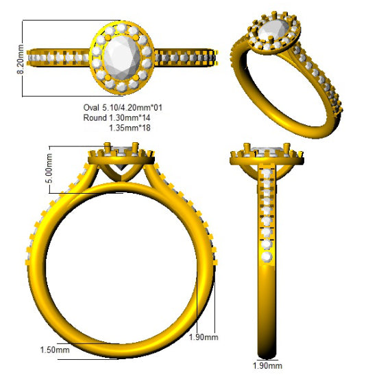 SR54 — Ring - 9k Yellow Gold detail