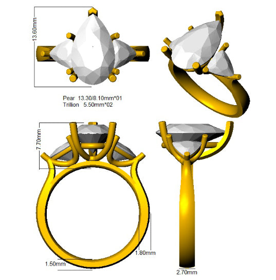 SR540 — Ring - 9k Yellow Gold detail