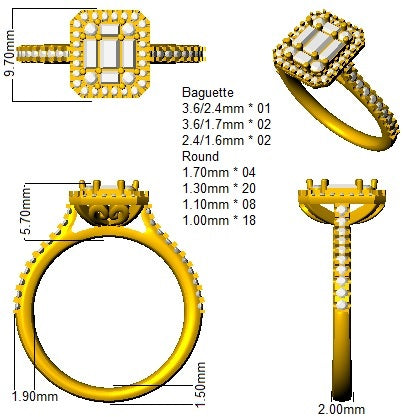 SR579 — Ring - 9k Yellow Gold detail