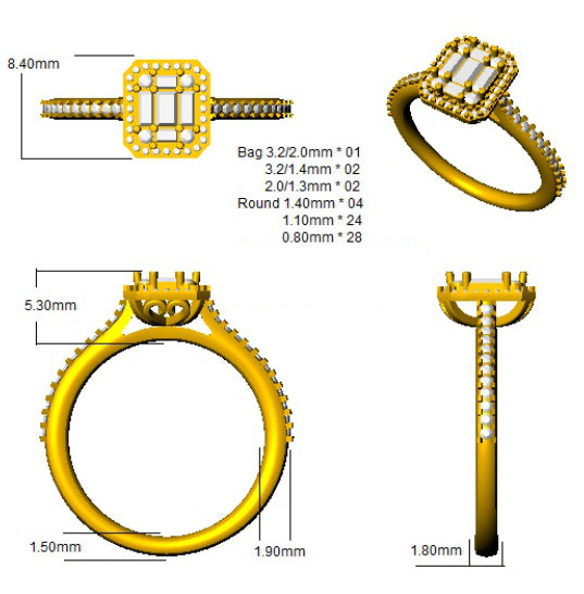 SR580 — Ring - 9k Yellow Gold detail