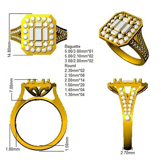 SR589 — Ring - 9k Yellow Gold detail