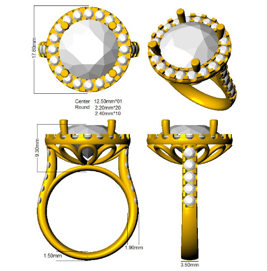 SR594 — Ring - 9k Yellow Gold detail