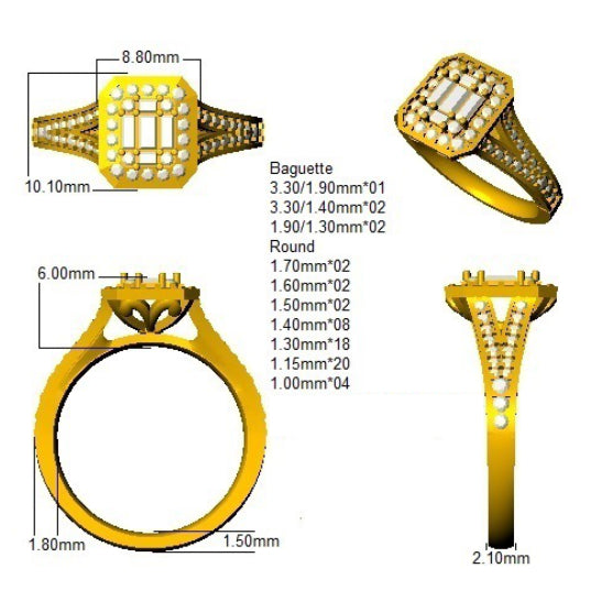 SR604 — Ring - 9k Yellow Gold detail