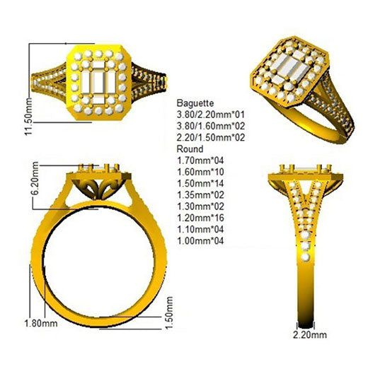 SR607 — Ring - 9k Yellow Gold detail