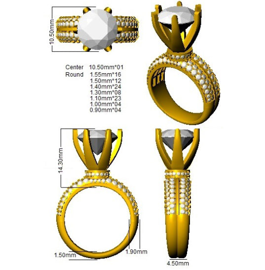 SR608 — Ring - Platinum Plat detail