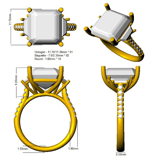 SR625 — Ring - 9k Yellow Gold detail