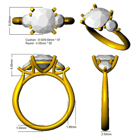SR627 — Ring - 9k Yellow Gold detail