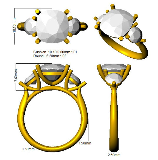 SR632 — Ring - 9k Yellow Gold detail