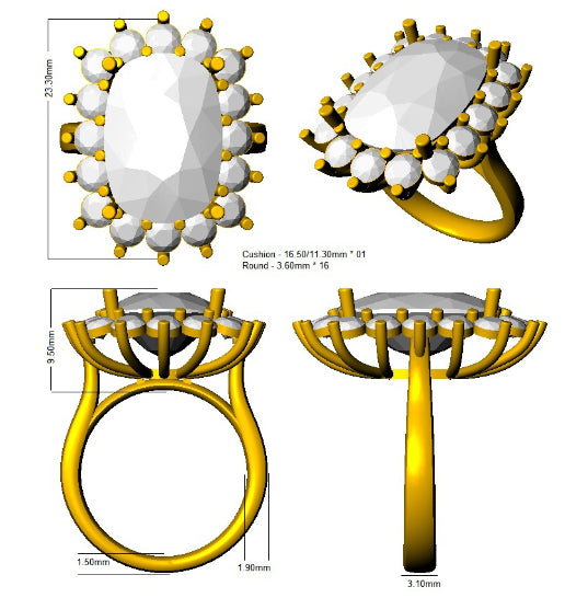 SR638 — Ring - 9k Yellow Gold detail