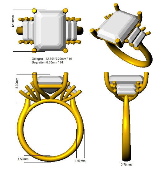 SR643 — Ring - 9k Yellow Gold detail