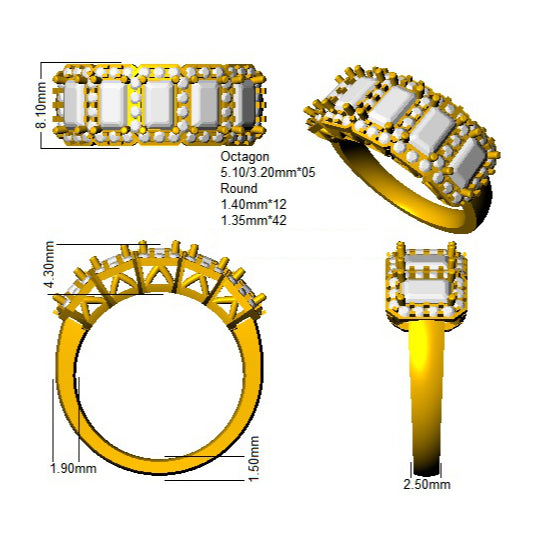 SR649 — Ring - 9k Yellow Gold detail