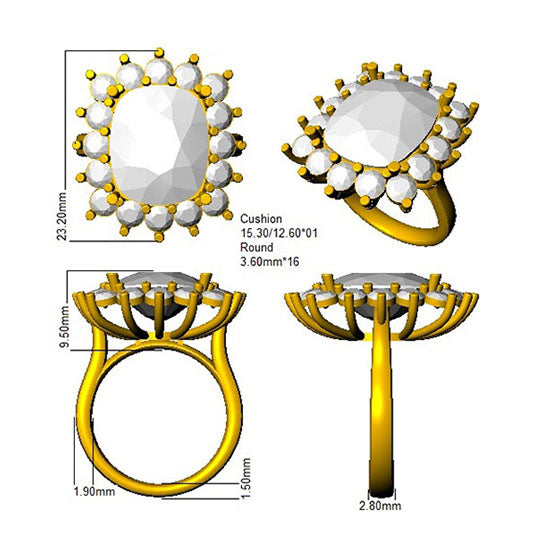 SR651 — Ring - 9k Yellow Gold detail