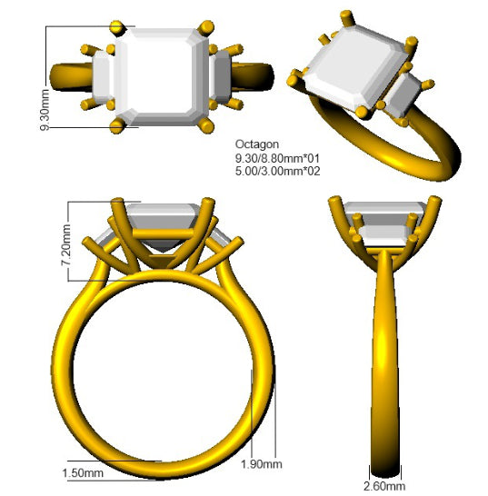 SR668 — Ring - 9k Yellow Gold detail