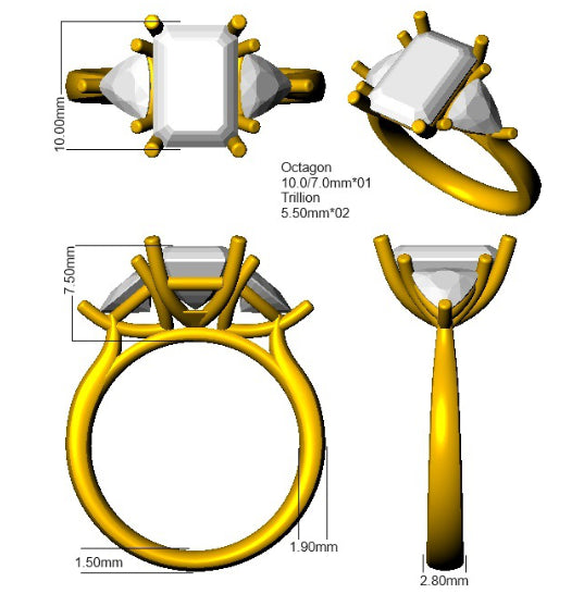 SR669 — Ring - 9k Yellow Gold detail
