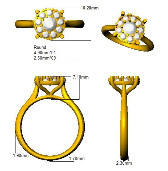 SR681 — Ring - 9k Yellow Gold detail