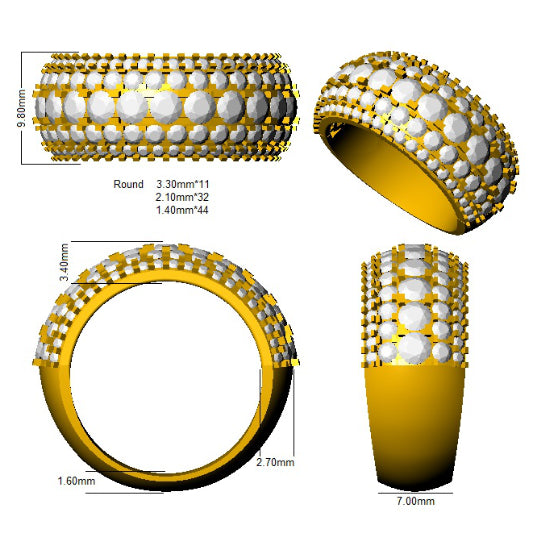 SR698 — Ring - 9k Yellow Gold detail