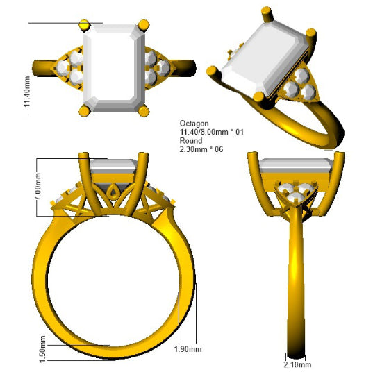SR711 — Ring - 9k Yellow Gold detail
