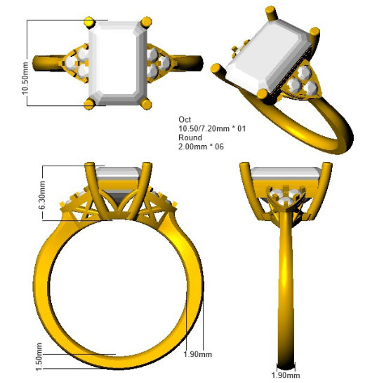 SR713 — Ring - 9k Yellow Gold detail