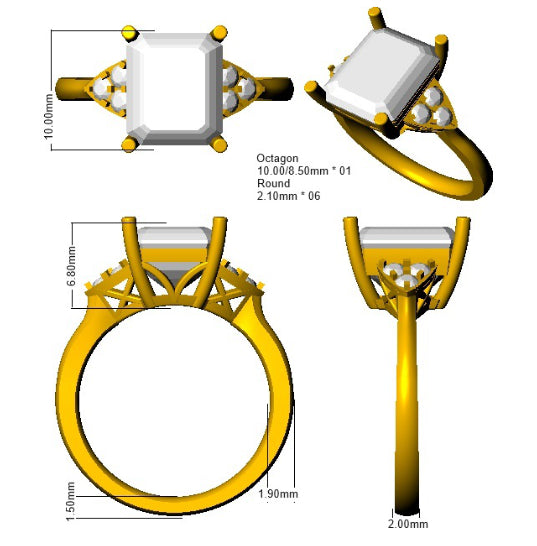SR714 — Ring - 9k Yellow Gold detail