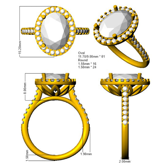 SR722 — Ring - 9k Yellow Gold detail