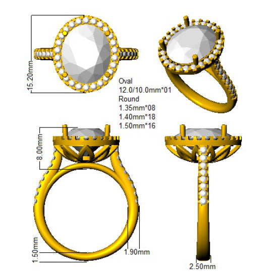SR726 — Ring - 9k Yellow Gold detail
