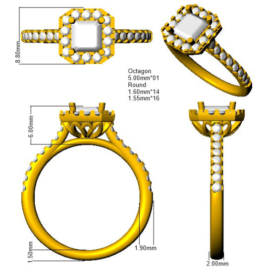 SR735 — Ring - 9k Yellow Gold detail